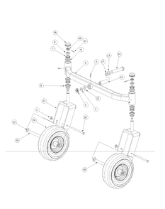 Front Caster Assembly Diagram and Parts List for M54-KW (53BB5DBW150-23-HP)(2003 1/2) Cub Cadet Lawn Tractor